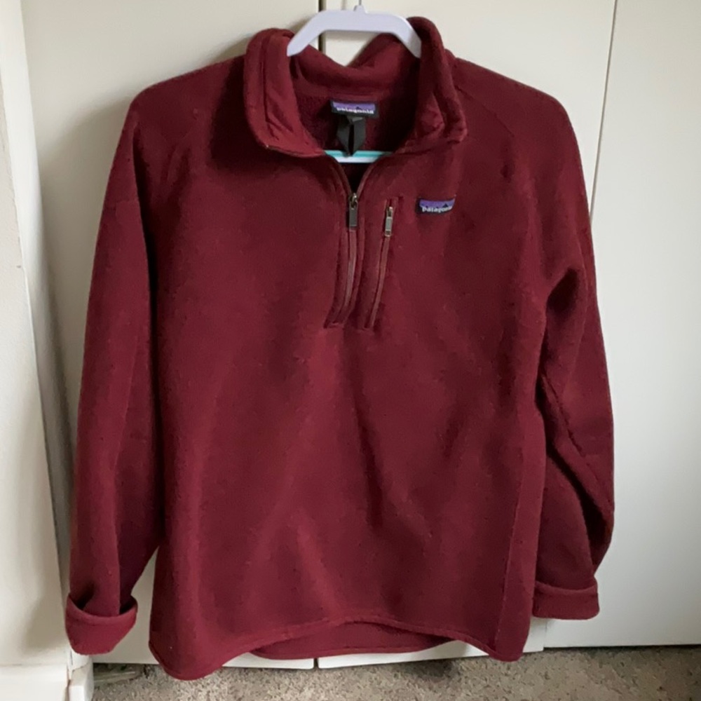 Patagonia Maroon Quarter-Zip Fleece